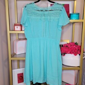Women's Plus Size Lace Short Sleeve Mini Dress